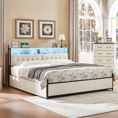 OKD Full/Queen/King Size Bed Frame with 4 Drawers