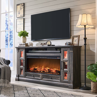 OKD 36" Tall Farmhouse Fireplace TV Stand with 42" Electric Fireplace