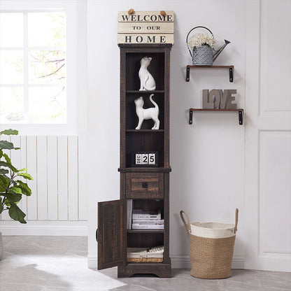 OKD Farmhouse Bathroom Storage Cabinet, Tall Linen Tower for Bathroom