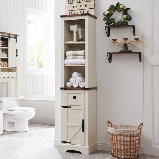 OKD Farmhouse Bathroom Storage Cabinet, Tall Linen Tower for Bathroom